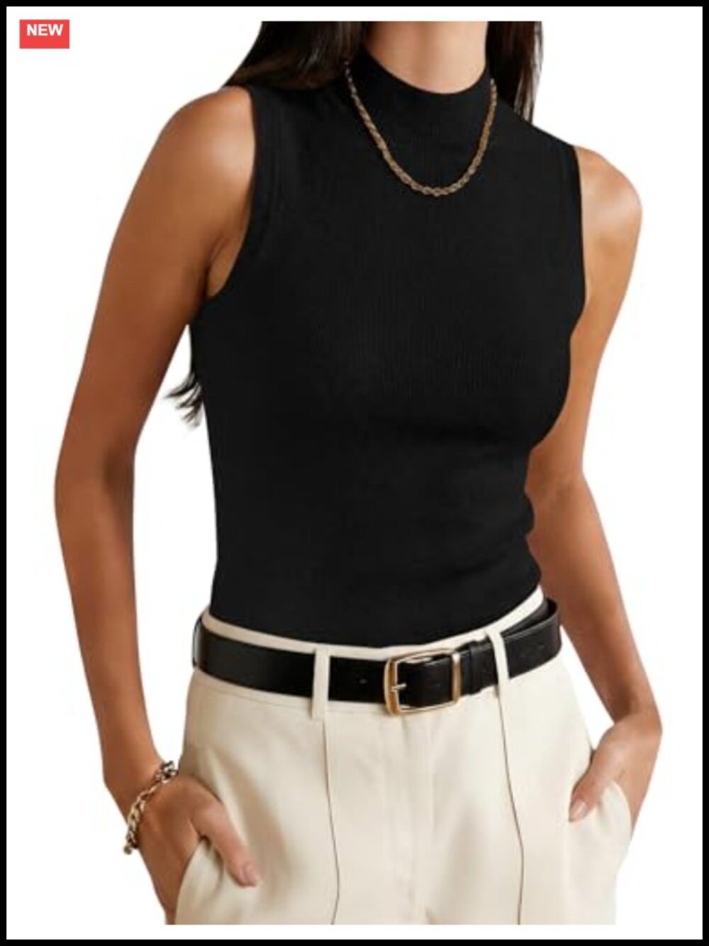 Wool Blend Sweater Vest Mock Neck Sleeveless Tank Top Lightweight Business
